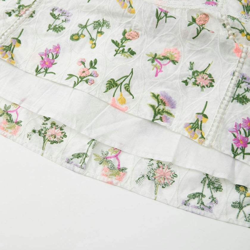 Emely Frill Embroidered Maxi Dress