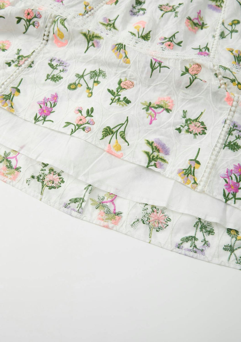 Emely Frill Embroidered Maxi Dress