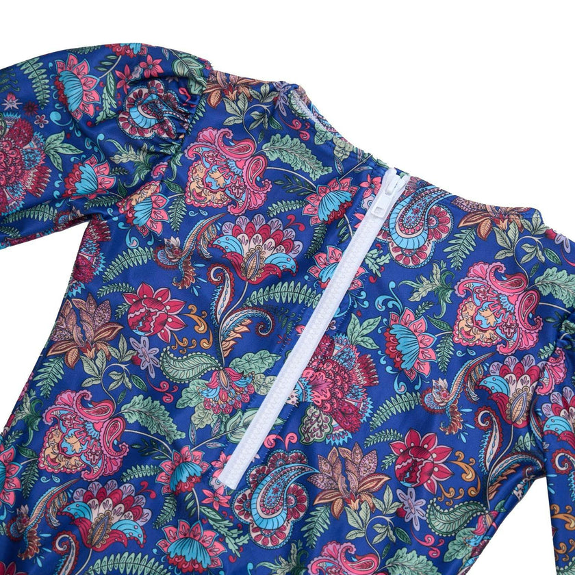 Long Sleeve One Piece Swimsuit with Side Ties
