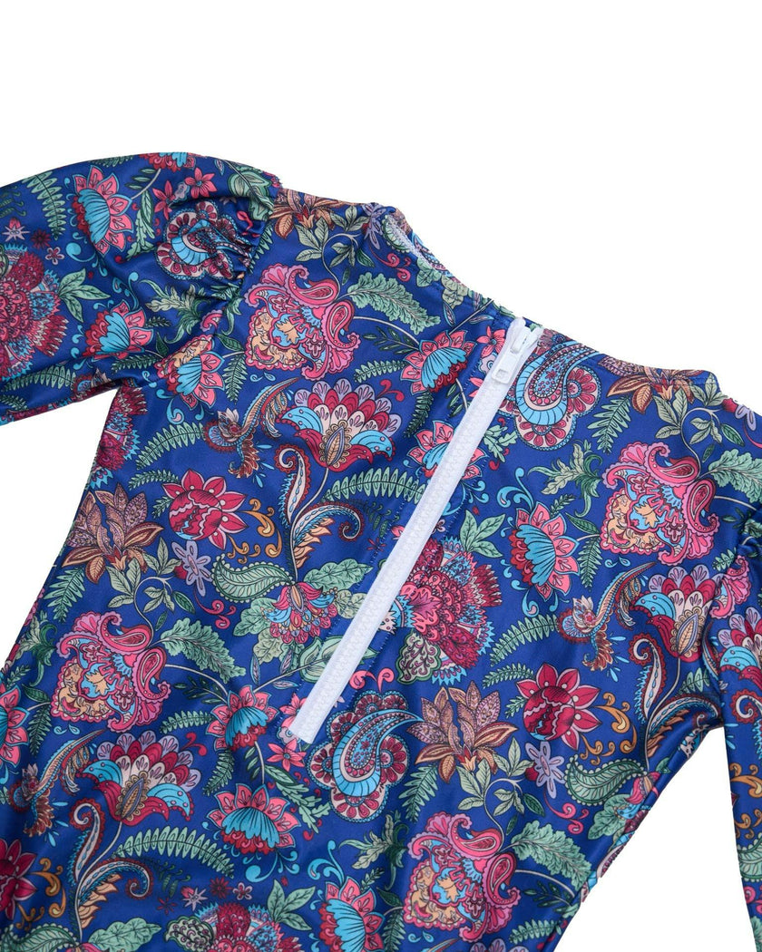 Long Sleeve One Piece Swimsuit with Side Ties
