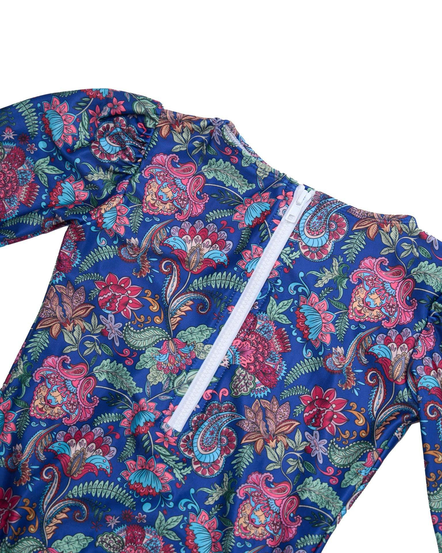Long Sleeve One Piece Swimsuit with Side Ties