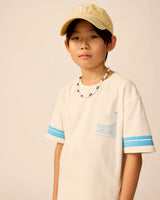 Organic Weekend Tee with Buzzer Blue Trim