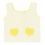 BONTON Citron Heart Pocket Crochet Vest