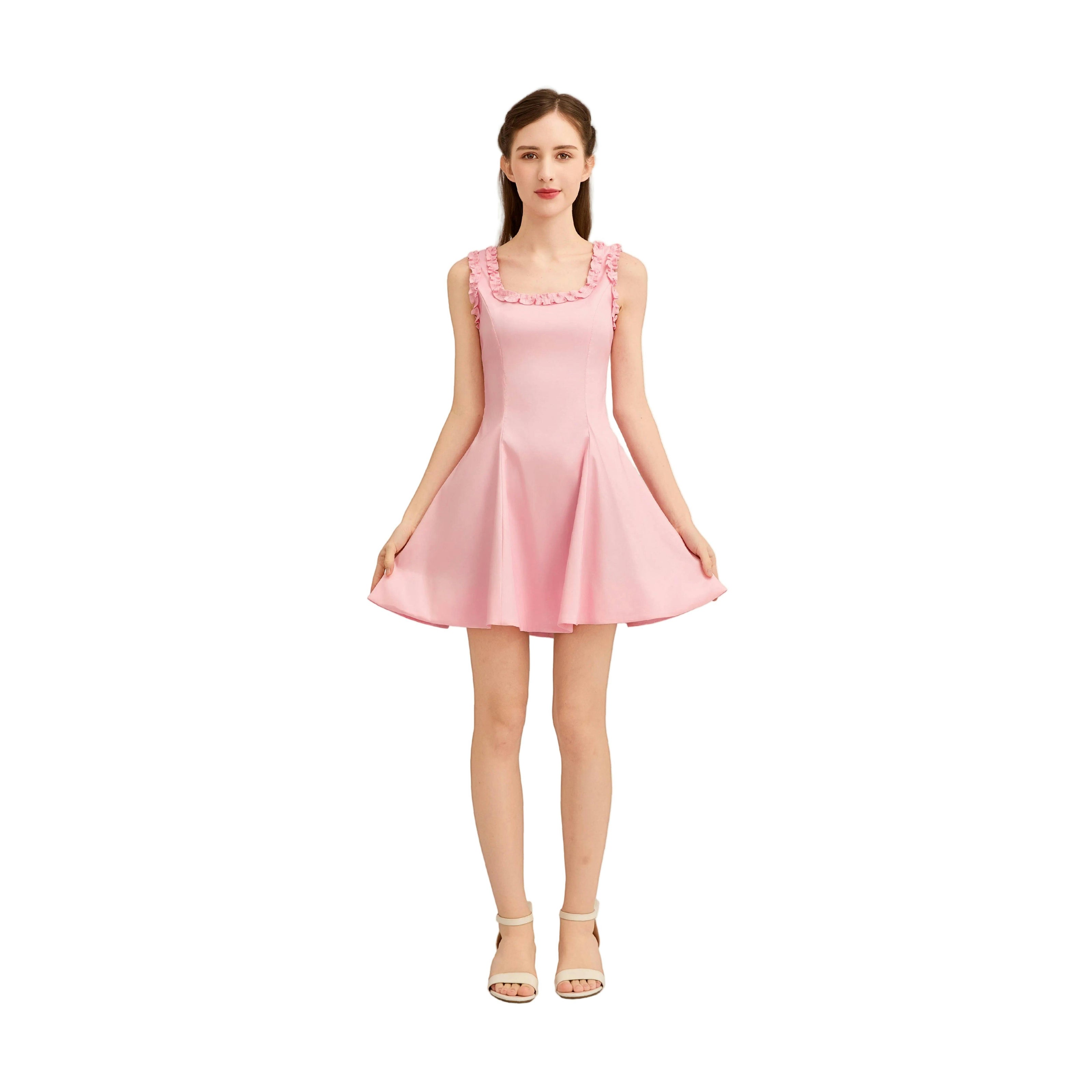 Light Pink Marston Ruffle Strap Dress