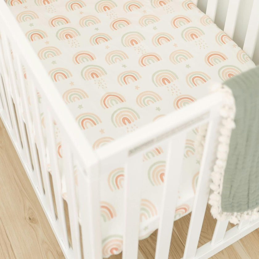 Parker Rainbow Cotton Fitted Crib Sheet