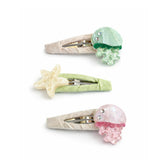 Jellyfish Green Pink Snap Clips -SUM