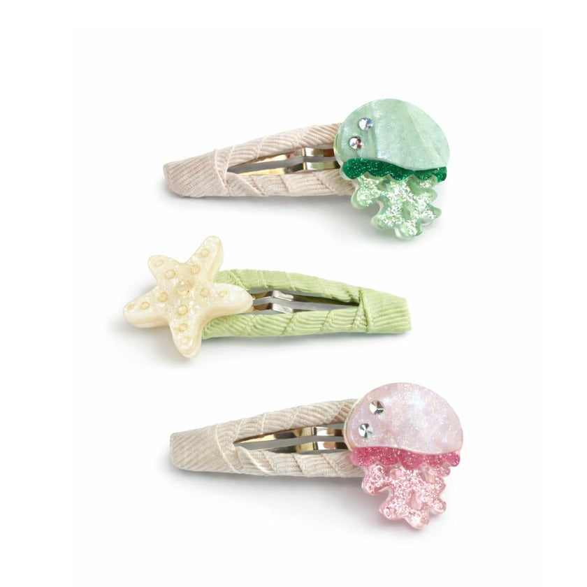 Jellyfish Green Pink Snap Clips -SUM