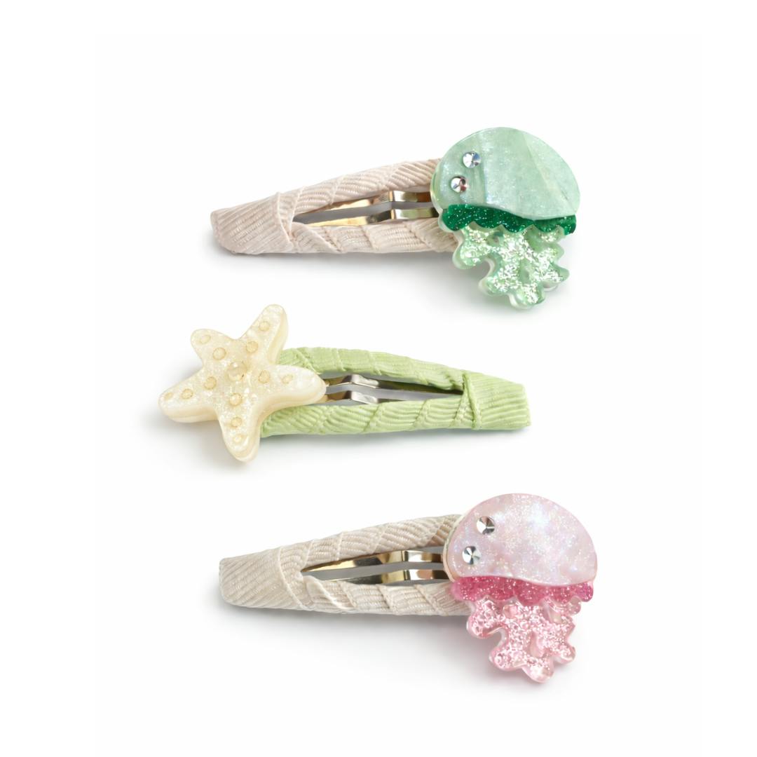 Jellyfish Green Pink Snap Clips -SUM