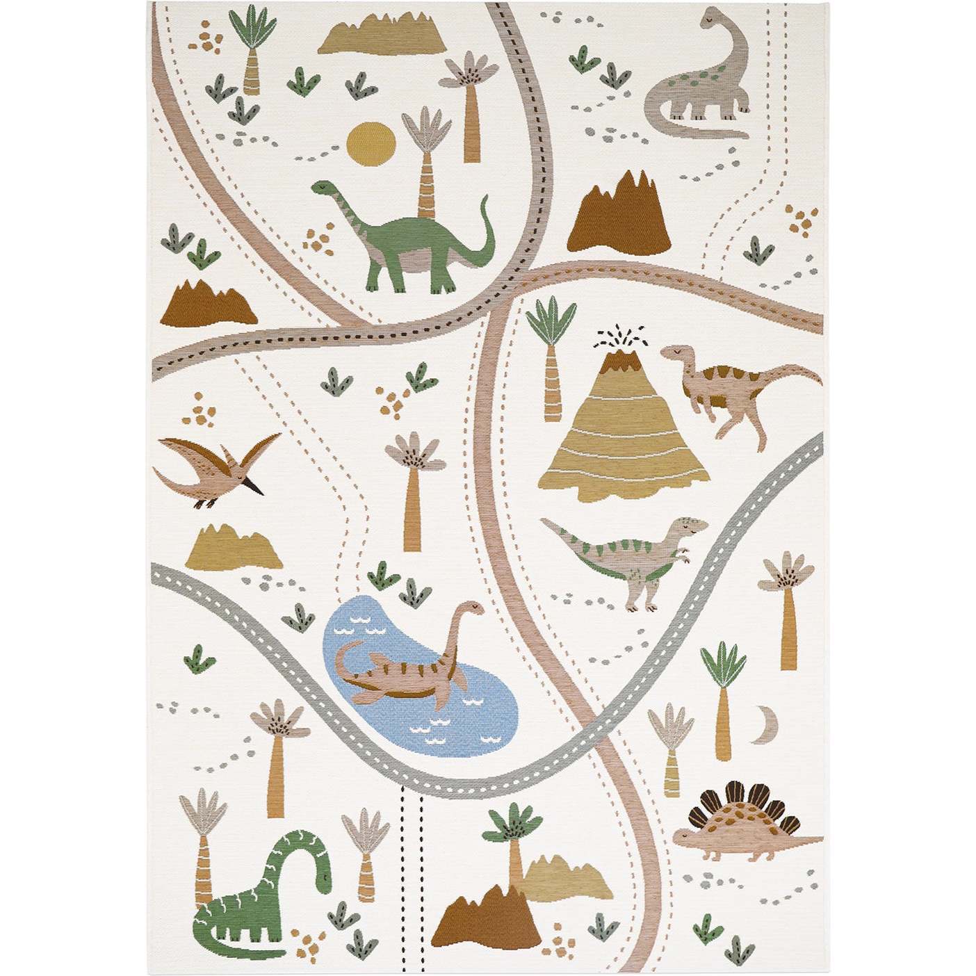 Flat Woven Graphic Print Rectangular Play Rug