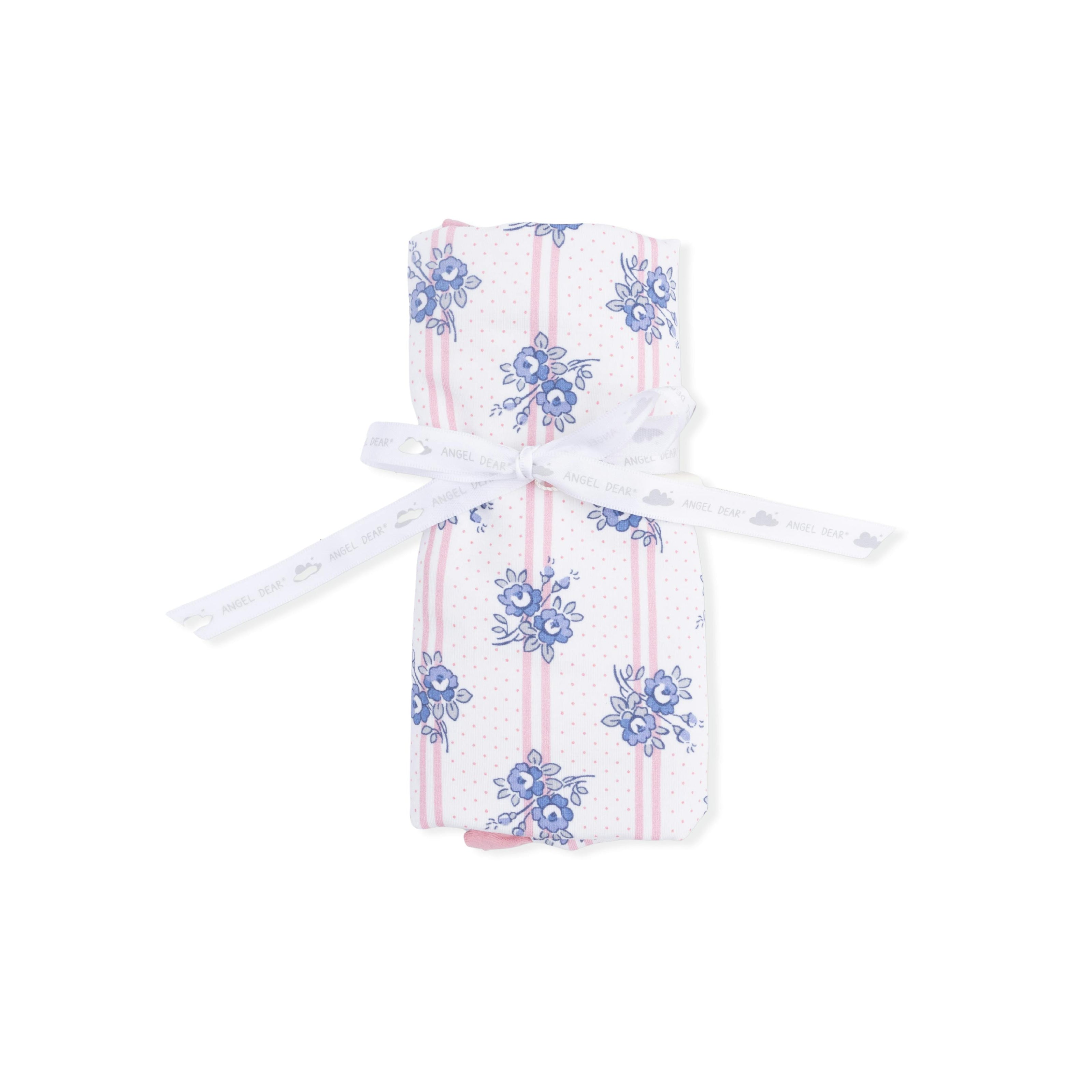Stripe Dot Roses - Ruffle Burp Cloth