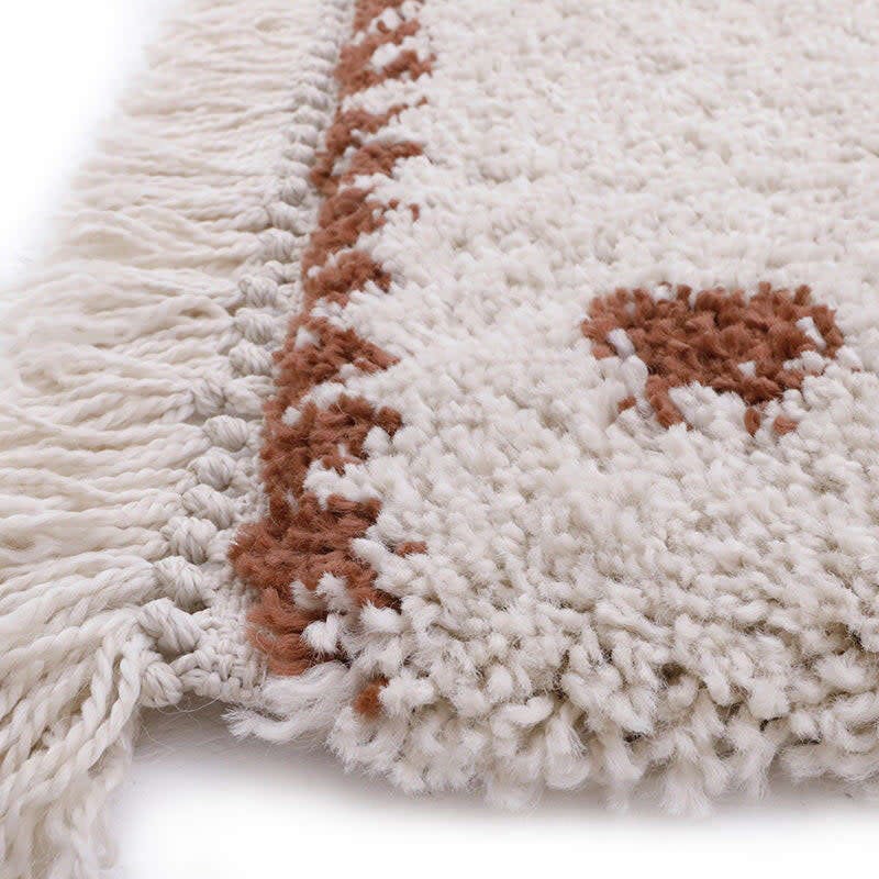 Wooly Fringed Rectangular Rug