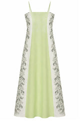 Xandra Mint Trellis Floral Midi Dress
