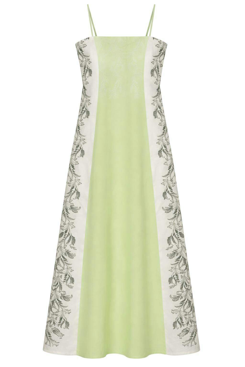 Xandra Mint Trellis Floral Midi Dress