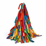 Handmade Hand Felted Wool Christmas Tree Topper - Multicolor Fringe Arcadia Home