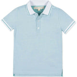Organic Short Sleeve Knit Pique Polo Shirt, Blue