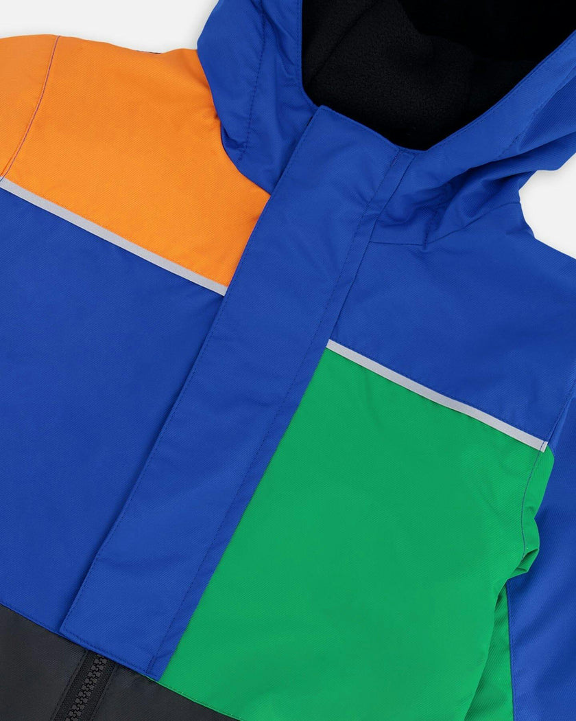Kids Mid-Season One-Piece Outerwear Royal Blue Colorblock