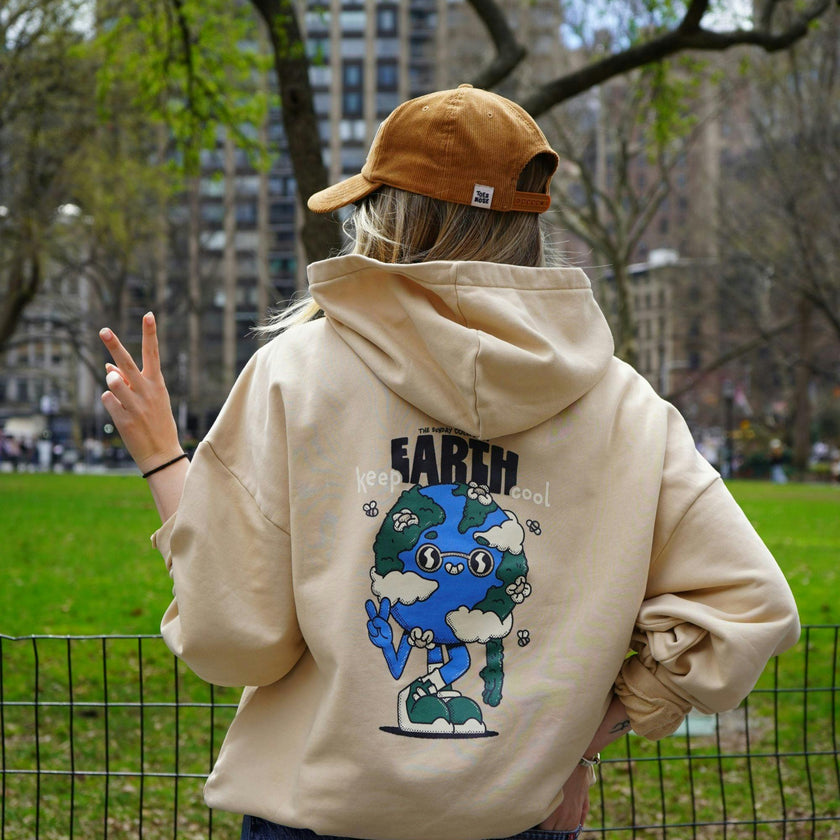 Adult Earth Day Natural Dye Pullover in Shortbread