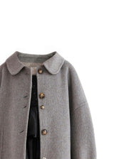 Gray Wool Coat with Peter Pan Collar