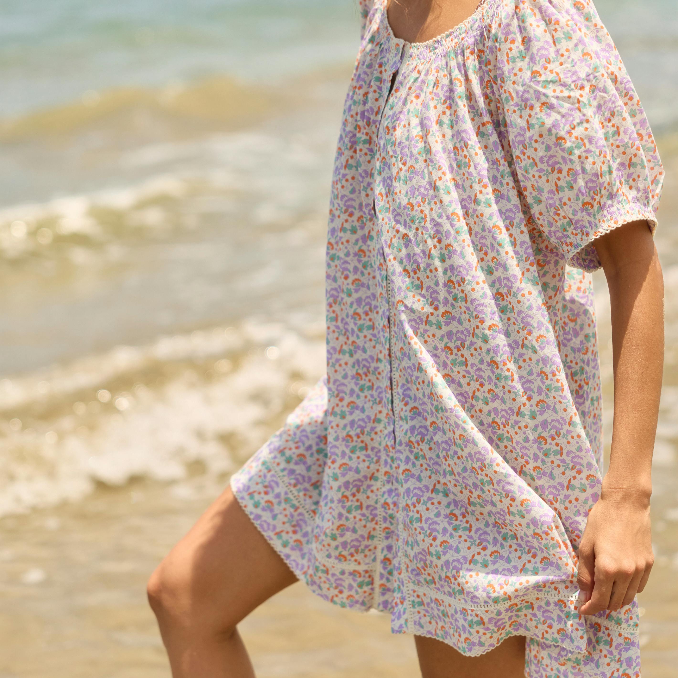 women's orchid floral coverup