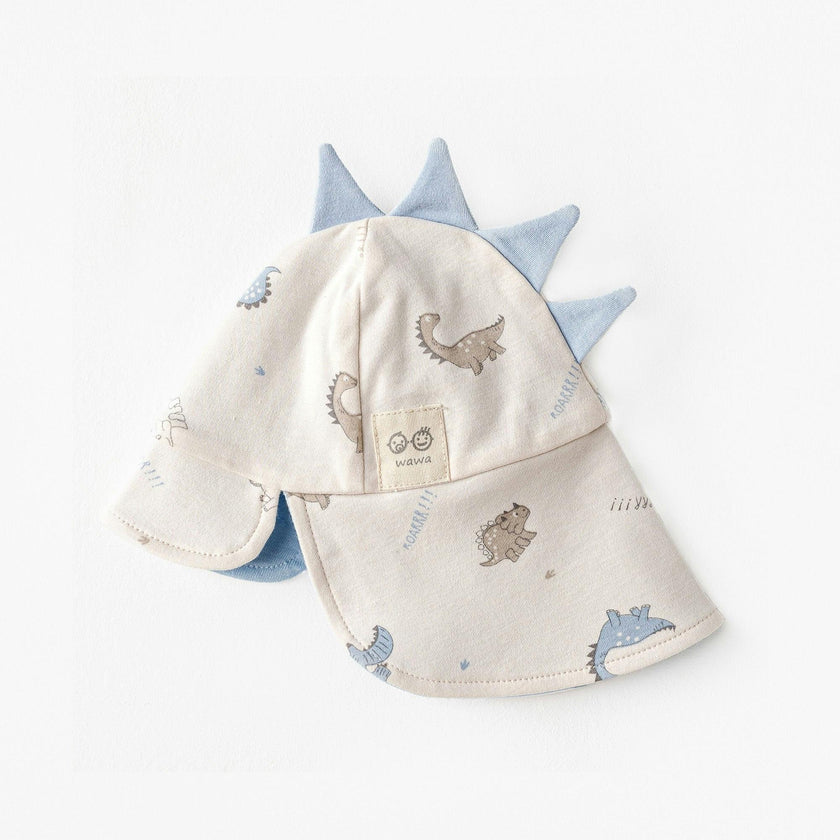 Beige Dinosaur Flap Cap