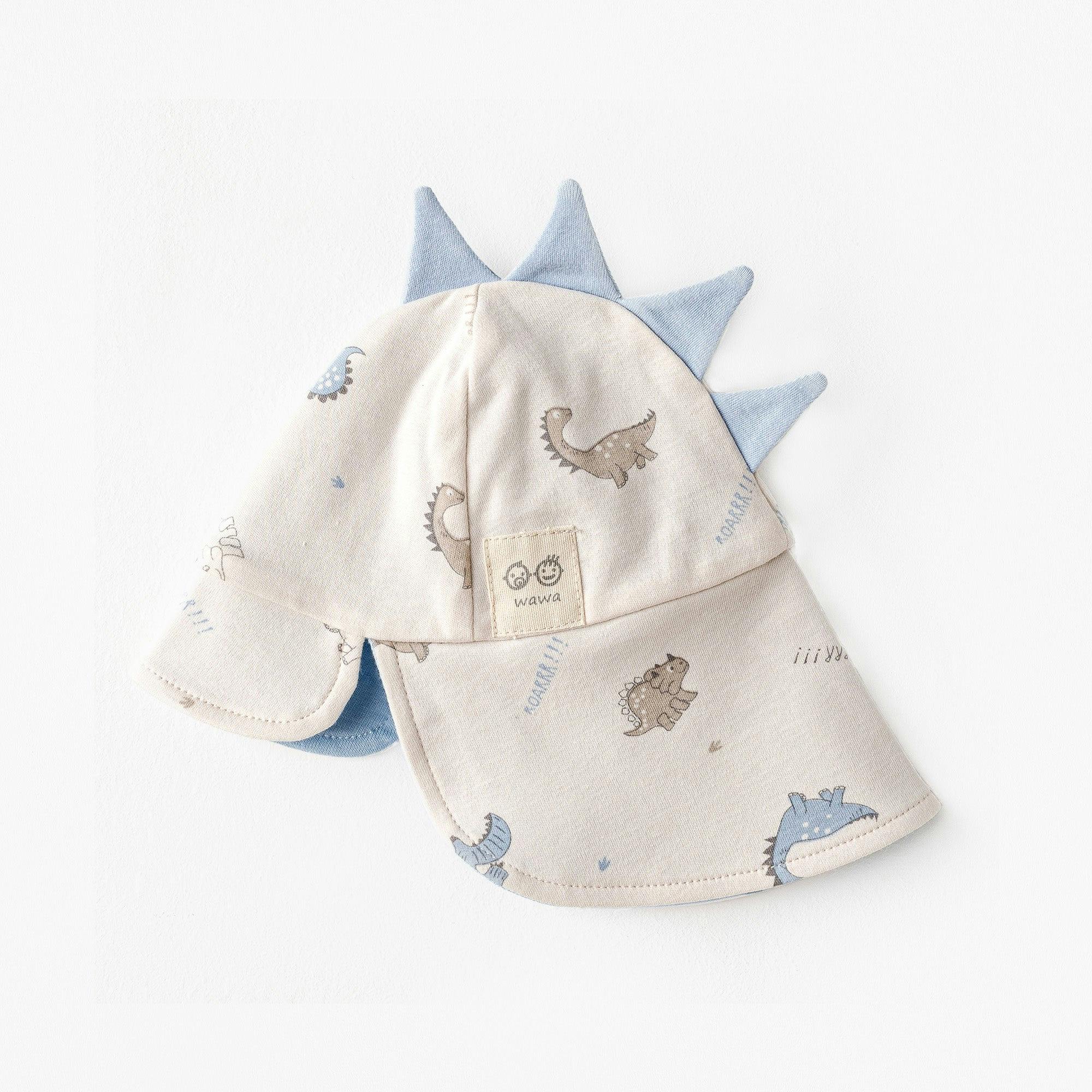 Beige Dinosaur Flap Cap