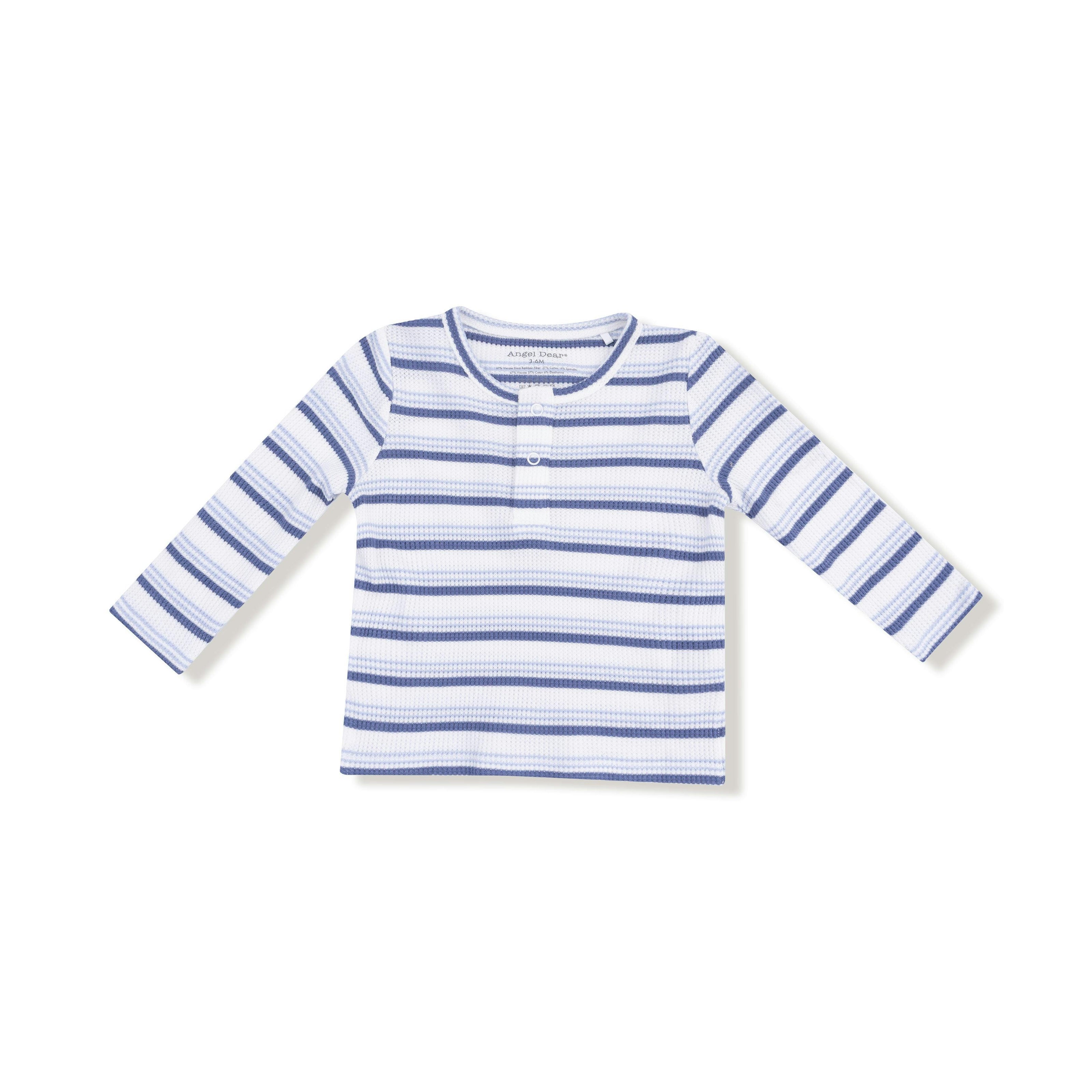 Vintage Stripe - Blue - Long Sleeve Henley