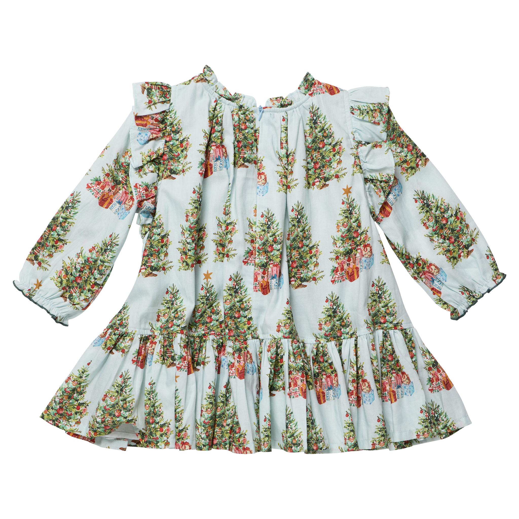 Girls Harper Dress - Trees and Presents