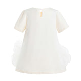 Beige Verina Ruffled Hem A-Line Dress
