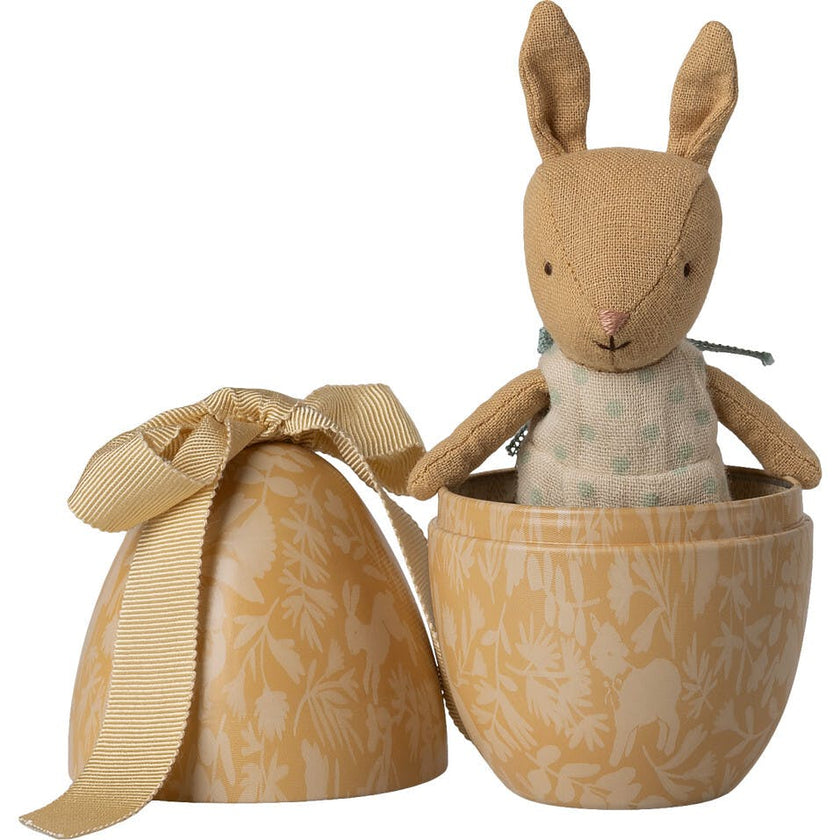 Easter egg with micro rabbit