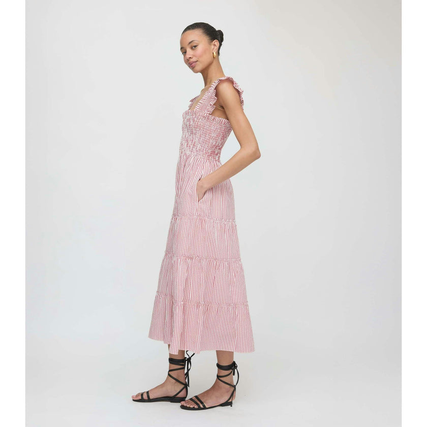 The Ellie Nap Dress - Red Ticking Stripe