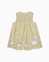 Baby Rosie Smocked Duck Dress in Yellow Rose Floral