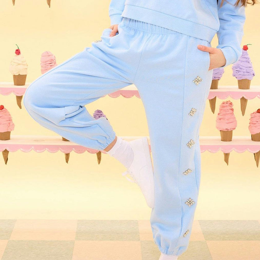 Casey Jogger Sweatpants in Light Blue