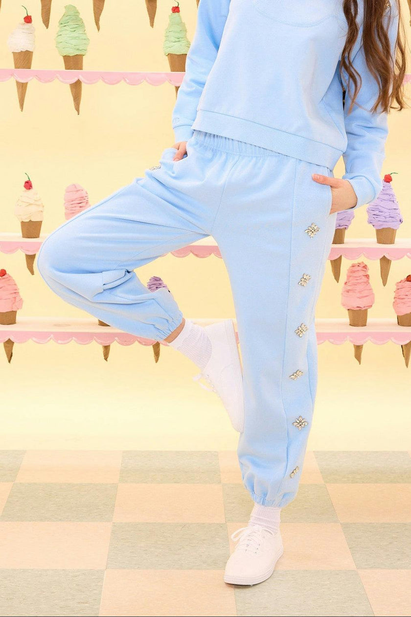 Casey Jogger Sweatpants in Light Blue