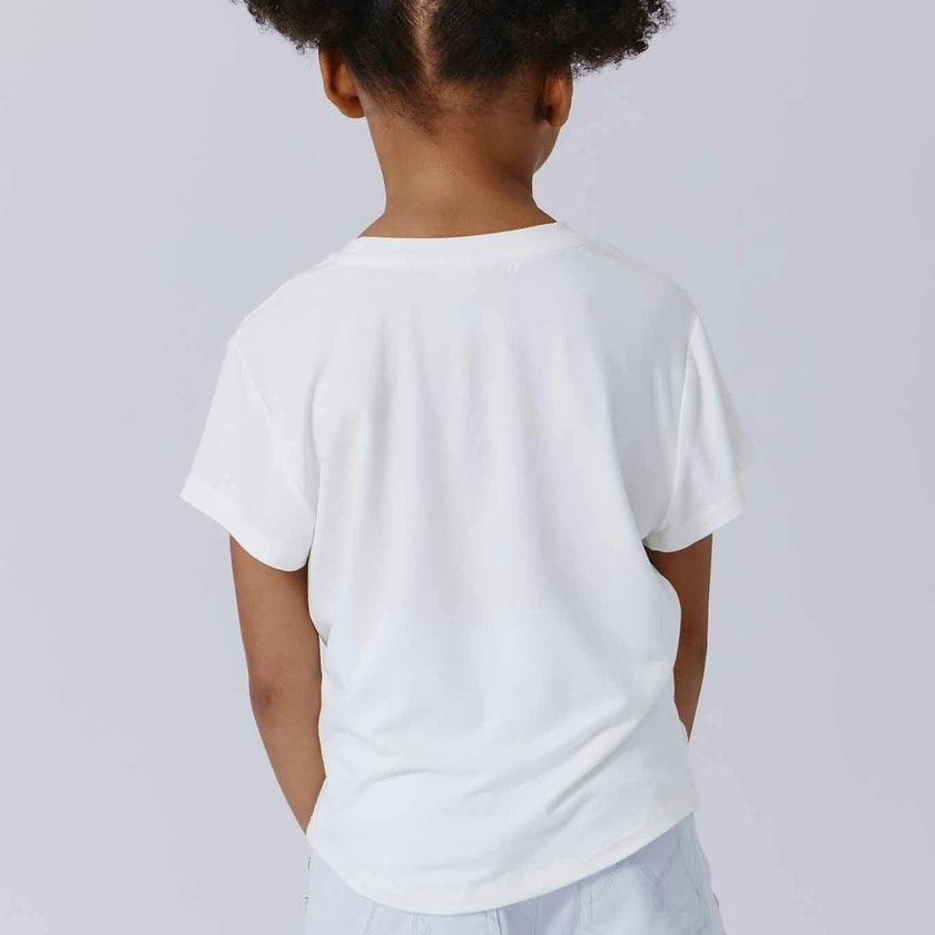 Girls Baby Tee with Blue Tie Dye Heart
