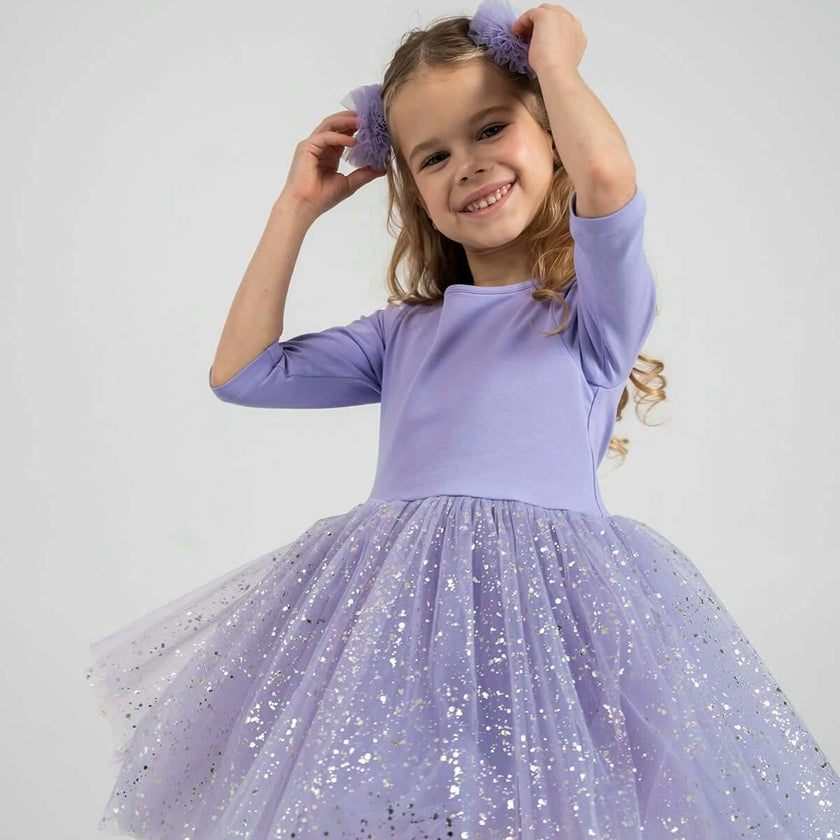 Shiny Lilac Dress Set