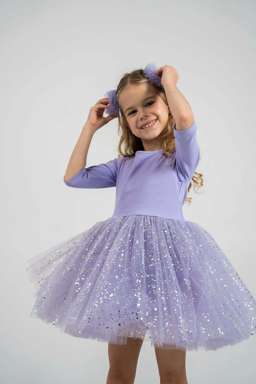 Shiny Lilac Dress Set