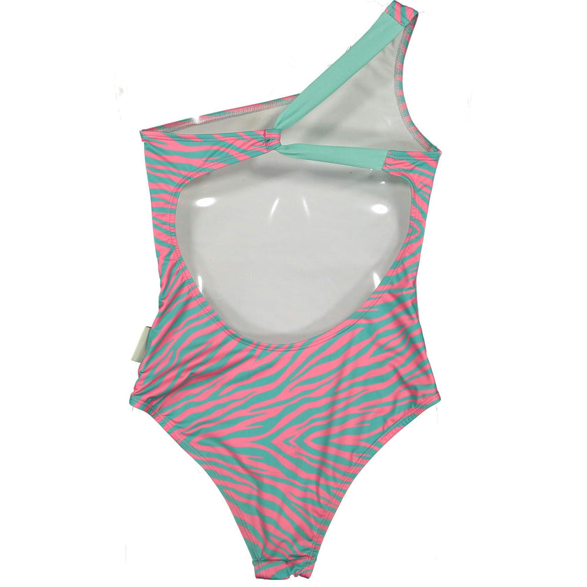 Minty waves asymmetric swimsuit