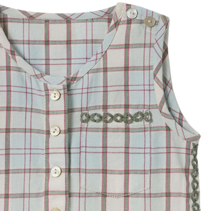 Jonathan Romper in Powder Plaid