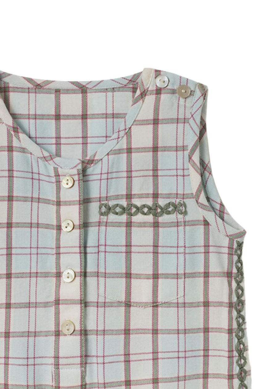 Jonathan Romper in Powder Plaid
