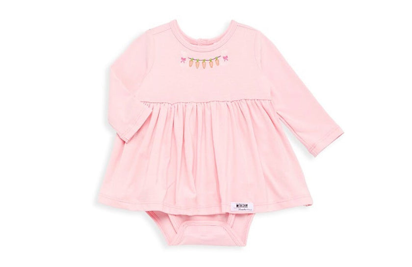 Long Sleeve Bubble Romper With Easter Embroidery