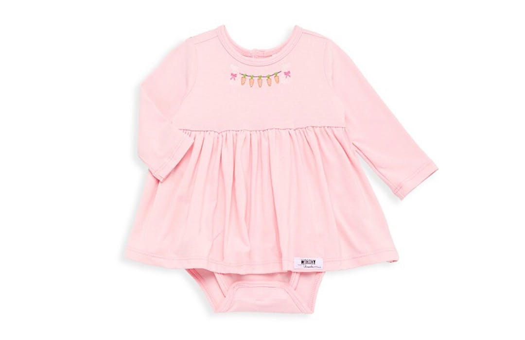 Long Sleeve Bubble Romper With Easter Embroidery
