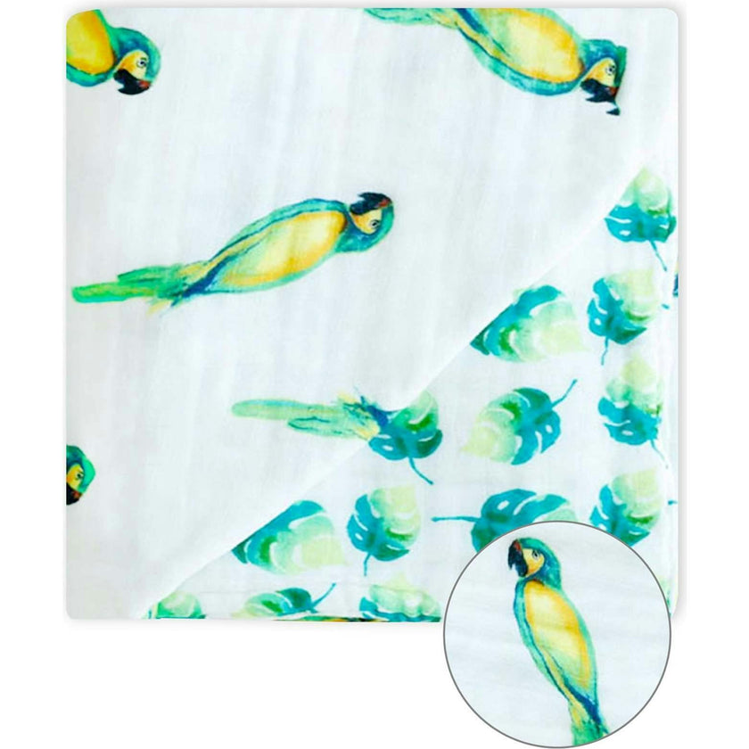 Organic Muslin Four-Layer Reversible Snug Blanket