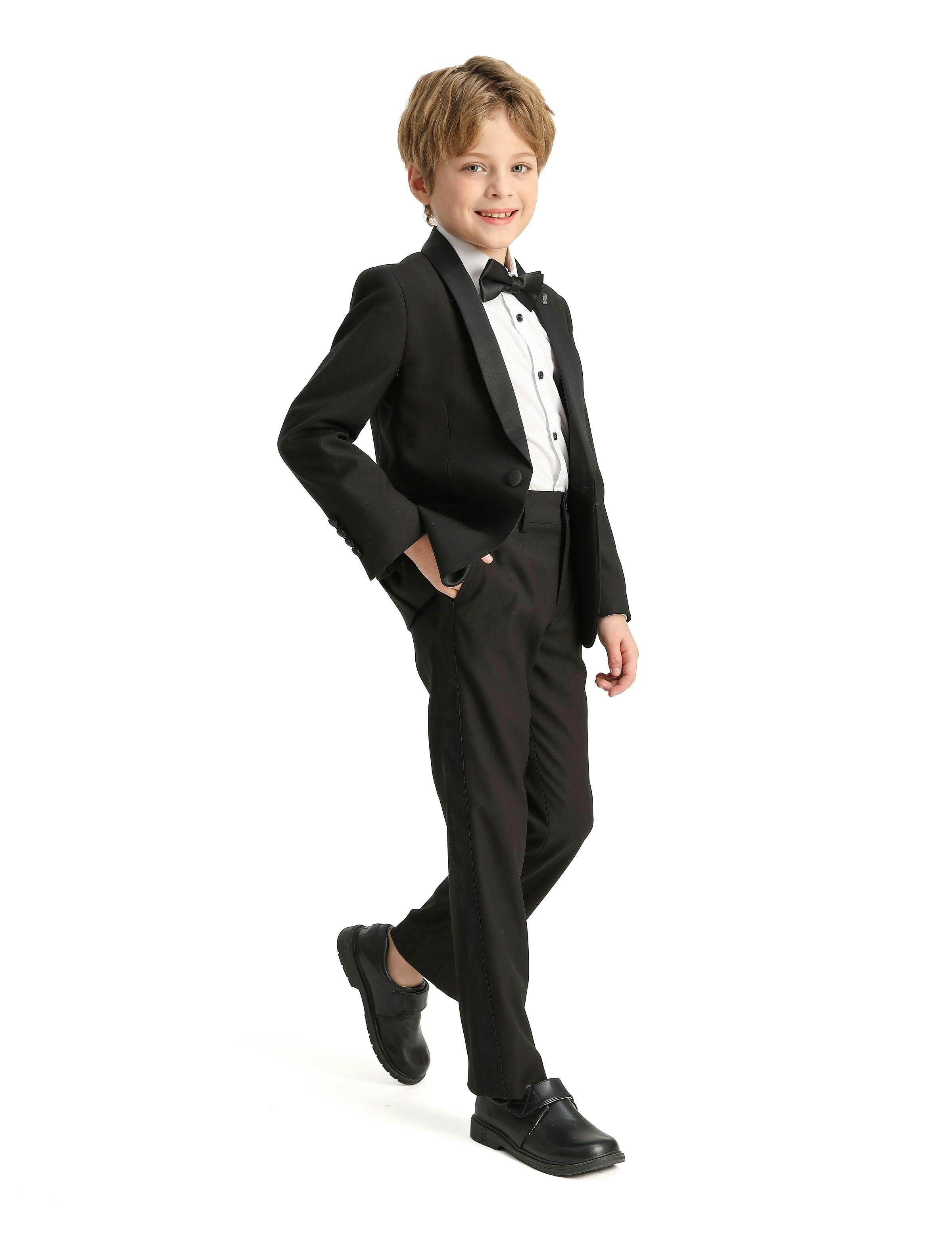 Black Moustache Shawl Lapel Tuxedo Set