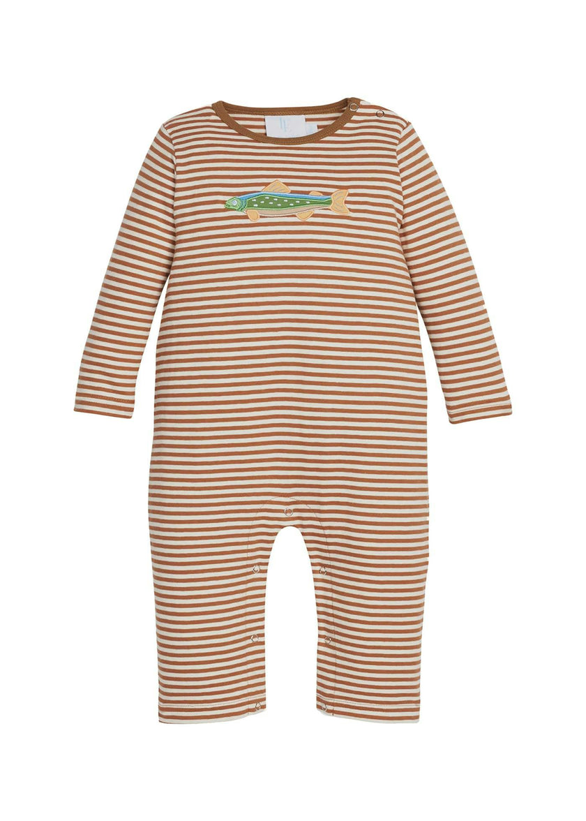 Applique Romper - Brook Trout