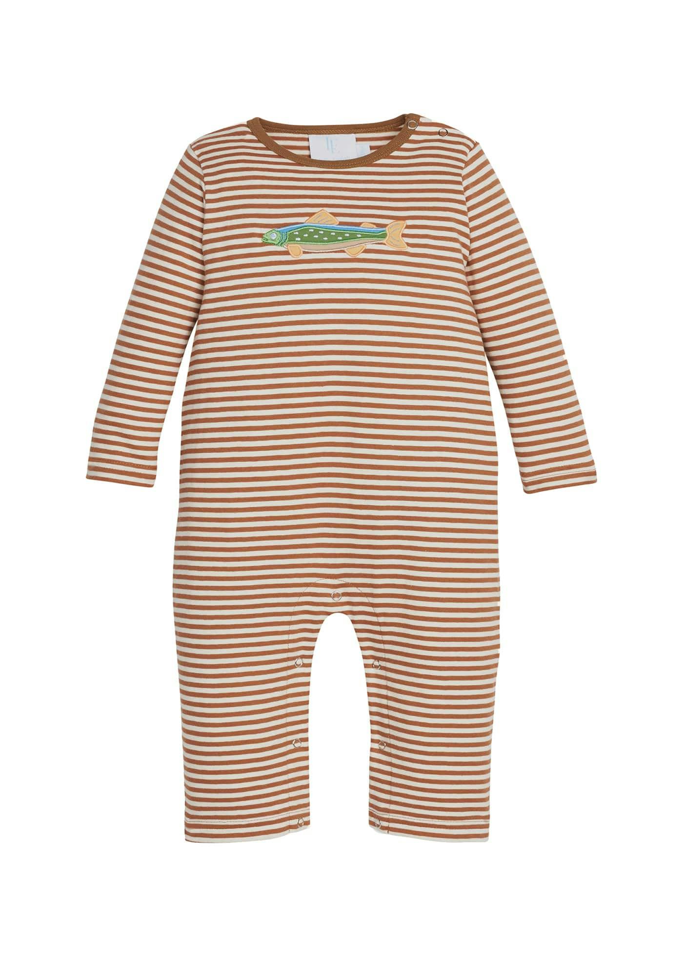 Applique Romper - Brook Trout
