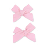 Solid Candy Pink - 2 Pack Bow Clips