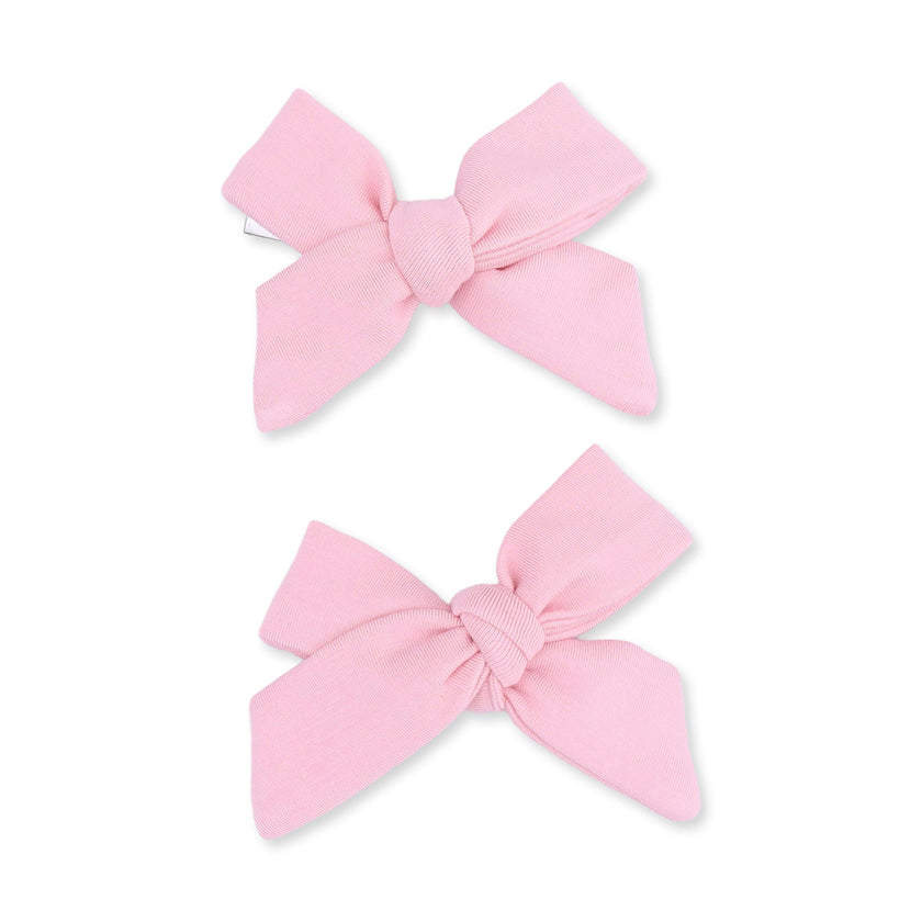 Solid Candy Pink - 2 Pack Bow Clips
