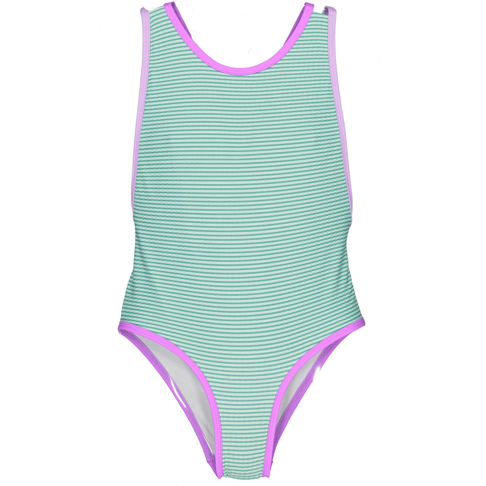 Textured Water Stripes Swimsuit, Stripes
