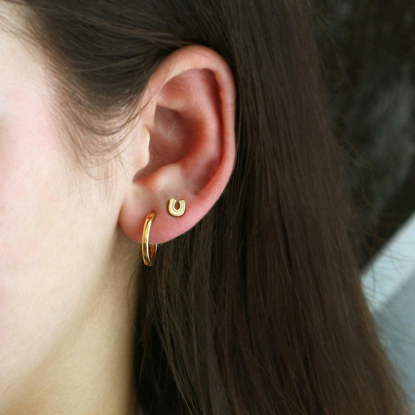 Opal Horseshoe Stud Earrings