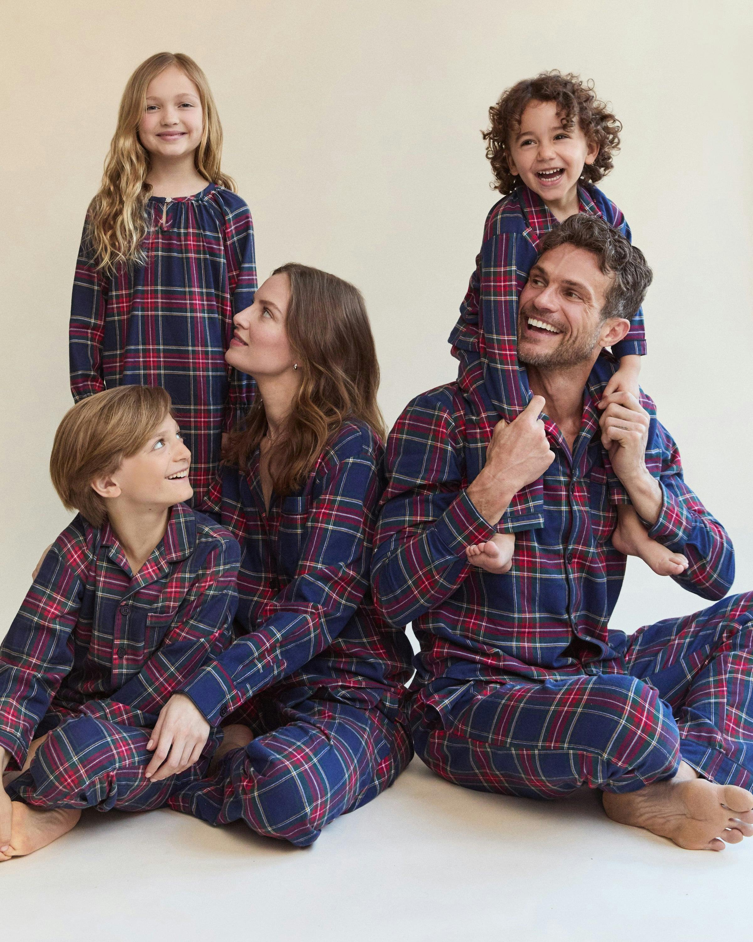 Kid's Brushed Twill Pajama Set in Windsor Tartan